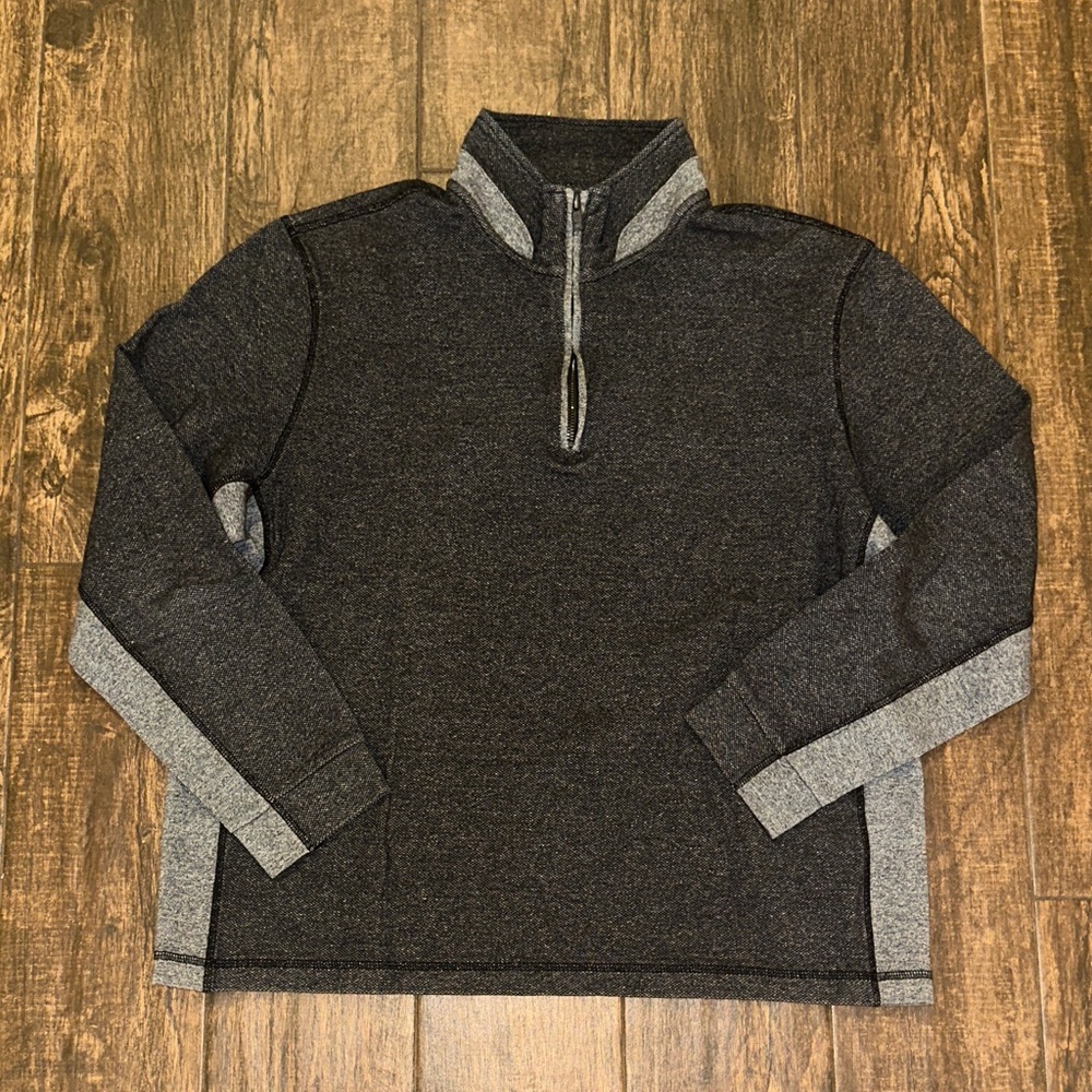 Murano Liquid Luxury Quarter Zip Pullover Sweater Gray Mens XL
